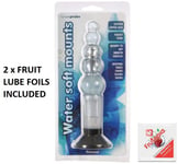 Seven Creations Vibrating Anal Dildo 6 Inch Ribbed Unisex Sex Toy - FRUIT LUBE