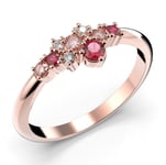 Festive Nelly Pink färgrika diamant och sten ring 18-609-019P-PK-HSI1