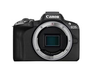 Canon EOS R50 Appareil Photo (Hybride APS-C 24M Pixels, 15 im/Sec, CMOS AF Dual Pixel, vidéo 4K/30p, WiFi) sans Objectif, Noir