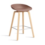 HAY About a Stool 32 Low barstol såpat ekstativ 2.0 Soft brick-rostfritt stålstöd