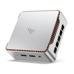 NiPoGi E2 Mini PC, Ιntel Twin Lake-N150(jusqu'à 3,6 GHz), 16 Go DDR4 512 Go M.2 SSD Mini Ordinateur de Bureau, Double écran 4K, HDMI 2.0, DP, Double WiFi, Tour PC avec VESA pour école/Maison/Bureau.