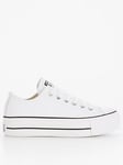 Converse Womens Leather Lift Ox Trainers - White/Black