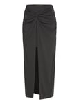 ROTATE Birger Christensen Fitted Twisted Skirt Svart