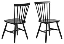 AC Design Furniture Susanne Dining Chair Set of 2 in Black, Black Kitchen Chairs, Wooden Chair with High Back and Spindles, Dining Room Furniture in Scandinavian Style, H: 86 x W: 50,5 x D: 49,5 cm