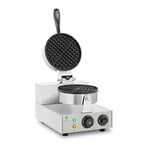 Royal Catering Gaufrier Machine à Gaufres Rond RCWM-1300-R (43x25x56cm, 1.300 W, minuterie jusqu'à 15 min, plaque de cuisson en téflon et alu)