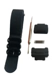 HD Conversion RAF 5 Ring Nylon Watch Band Strap Adapters(16mm) Kit for GShock MIL-Shock DW-5600 DW-6900 G-5700 GA-100 GDF-100 GL-7200 GLS-5600 Series (Black)
