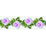 Frise de papier peint adhésive fleurs - 14 x 500 cm de Sanders&sanders blanc, vert et rose