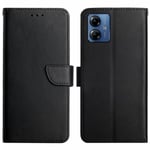 Motorola Moto G54 5G Fodral Äkta Läder Svart