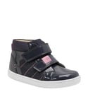 Start-Rite Girls Discover Metallic Patent Riptape Pre-School Shoes - Navy - Blue/Navy Patent Leather - Size S12 Standard fit