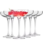 Champagne Glasses 6 x 240ml Coupe Drink Glass Sparkling Wine Dishwasher Safe HQ