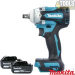 Makita DTW300Z 18V 1/2" LXT Brushless Impact Wrench With 2 x 5.0Ah Batteries