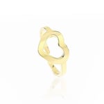 Guld Ring i Stål med ett Fint Hjärta - Guldpläterad - Justerbar Guld