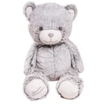 Pioupiou et Merveilles Peluche Géante Fabrication Française XXL Gaston Ours Gris - 80 CM de Haut - Peluche Géante Toute Douce pour Enfant Made in France - 16554