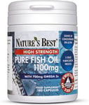 Pure Fish Oil Capsules High Strength | 1100mg | 180 Capsules | One-A-Day