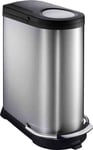 Finger Proof Stainless Steel Curved Recycling Pedal Bin 40L 40 litre