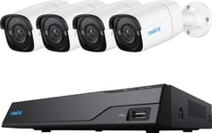 Reolink | Super Hd-Övervakningskamerasystem | Nvs8-5Mb4 | Bullet | 5/4 Mp | F=4,0 Mm Fast  F=2,0 | Power Over Ethernet (Poe) | Ip67 | H.265 | Micro Sd, Max. 256 Gb