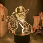 Game Red Dead Redemption 2 Christmas Gift Acrylic 3D Lamp for Room Decor Nightlight RDR2 Arthur Morgan Figure Kids 3D Led Illusion light-16 Color with Remote