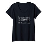 Womens Plants are Friends Plant Lady Gift for Mom Succulent Cactus V-Neck T-Shirt