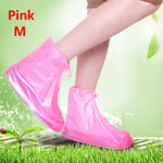 1pair Shoes Cover Overshoes Rain Boots Pink M