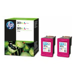 2x Original HP 301XL Colour Ink Cartridges For ENVY 4500 Inkjet Printer
