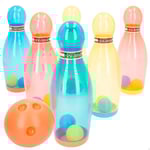 ColorBaby Fun Area 47688 Jeu de Bowling, Bowling 7,5 x 21 cm, Balle de Ø10 cm, Jeux pour Enfants en extérieur, Jouet pour Enfant, Jeu d'entraînement, Jouets d'été, à partir de 3 Ans