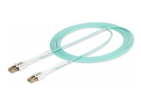 StarTech.com 3m (10ft) LC to LC (UPC) OM4 Multimode Fiber Optic Cable w/Push Pull Tabs, 50/125µm, 100G Networks, Bend Insensitive, Low Insertion Loss - LSZH Fiber Patch Cord (450FBLCLC3PP) - Patch-kabel - LC/UPC-multiläge (hane) till LC/UPC-multiläge (hane) - 3 m - 2.9 mm - fiberoptisk - duplex - 50/125 mikron - OM3/OM4 - halogenfri, formpressad, upp till 100 Gbps dataöverföringshastighet - havsblå