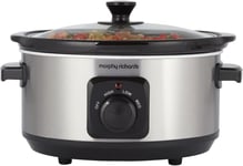 Morphy Richards 3.5L Stainless Steel Slow Cooker, 3 Heat Settings, One Pot Solu