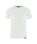 Dsquared2 Mens Pink Icon Box Logo on Sleeve White Underwear T-Shirt - Size X-Large