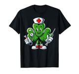 St Patricks Day Shamrock Nurse Saint Paddys Scrub Top Women T-Shirt