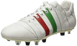 Pantofola d'Oro Chaussures de Football à Crampons pour Homme, Blanc/Vert/Rouge., 39 EU