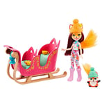 Enchantimals coffret Aventure en Traîneau, mini-poupée Felicity Renard, figurine animale Flick, traîneau et accessoires, jouet pour enfant, GJX31