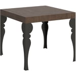 Itamoby - Table extensible 90x90/246 cm Paxon Noyer Structure Anthracite