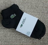 3 x LACOSTE Black Short SPORTS Tennis SOCKS UK 3.5-6.5 , 36-40 RA2105 LacBox2