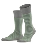 FALKE Men's Oxford Stripe Cotton Blend Socks, 1 Pair, Various Colours, Size 6-12, Business Socks with Jacquard Pattern - Grey - 5/6 UK