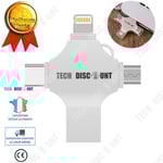 TD® Clé USB Iphone Smartphones multiple Apple Android Ports USB c Multimédias Flash disk pour Ordinateur Télévision Automobile Métal