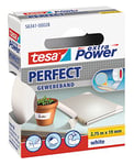 tesa extra Power Perfect Cloth Tape - Fabric-Reinforced Repairing Tape for Crafting, Repairing, Fastening, Reinforcing and Labelling - White - 2.75 m x 19 mm