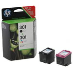 HP 301 Black & Colour Ink Cartridge Combo Pack For Deskjet 2549 Printer