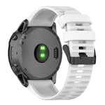 Silikone armbånd til Garmin Fenix 6X GPS, etc. 26mm - Hvidt