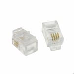 10 x RJ10 4 Pin Modular Crimp End Plugs For BT Handset Home & Office Phone Cable