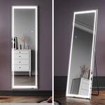 Large Full Length Mirror with LED Lights 3 Colours Touch Sensor Switch 160×50cm