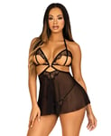 Leg Avenue - Babydoll og G-streng m/ Blonder og Mesh - Large