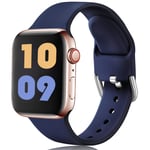 Ouwegaga Strap Compatible with Apple Watch Strap 38mm 40mm 41mm 42mm 44mm 45mm, Silicone Bands Compatible with Apple Watch SE/iWatch Series 7/6/5/4/3/2/1, 38mm/40mm/41mm-S/M Navy Blue
