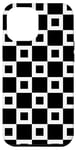 iPhone 15 Pro Max White Black Checker Geometric Clean Square Bicolor Pattern Case