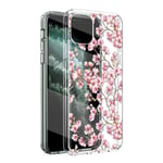 Yoedge Clear Silicone Case for Samsung Galaxy A52 5G 6.5″ Soft TPU Shockproof Transparent Bumper Cover for Samsung A52 Women Girl Fashion Anti-Scratch Protective Phone Case Cover - Cherry blossoms