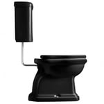 Lavabo Retro LOW Toalett 455x705 mm, Krom rør/P-lås, Blank Sort - 321302PBS