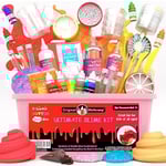 Mini enhörning slime-kit för flickor, barn kan göra fantastiskt glittermoln slime