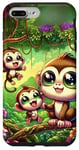 Coque pour iPhone 7 Plus/8 Plus Kawaii Monkey Family: Mother's Day Celebration