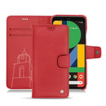 Housse cuir Google Pixel 5 - Rabat portefeuille - Rouge - Cuir lisse premium - Neuf