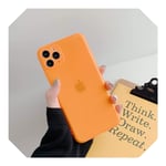 Neon Fluorescent Solid Candy Phone Case For iPhone 11 Pro Max XR X XS Max 7 8 Plus SE 2020 Case Silicon Soft Clear Back Cover-Orange-For iPhone 8 PIus