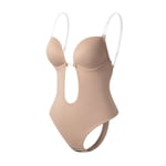 Kvinnors rygglösa formande kläder djup V-ringad body shaper för klänning med låg rygg Skin color M